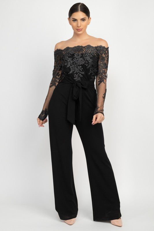 Adele Embroidered Lace Jumpsuit