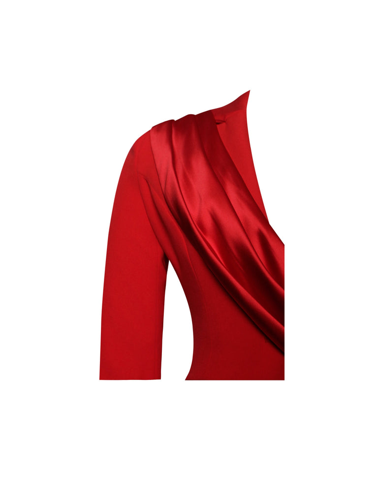 Vandra Red Draping Blazer Jacket