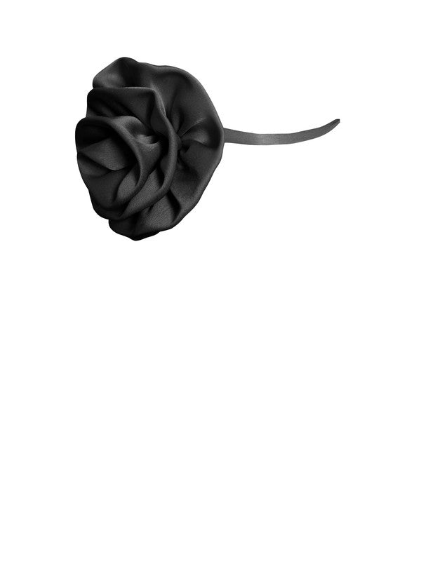 Vida Black Satin Rose Flower Choker