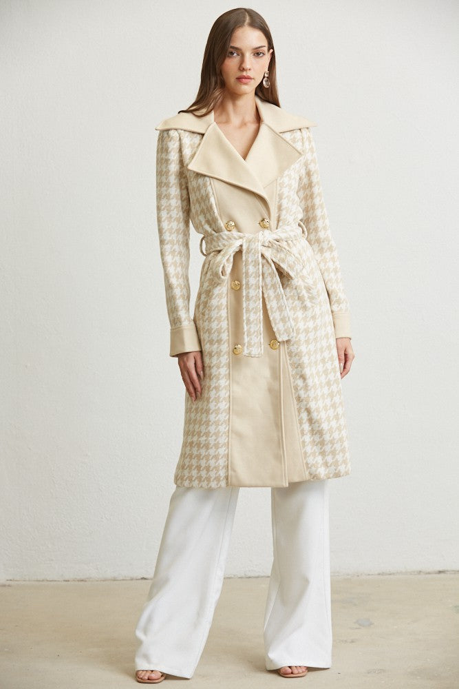 DIANNE HOUSTOOTH TWEED CONTRAST TRENCH COAT