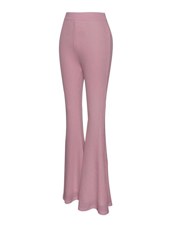 Be Together Pink Stretch Knit Flare Pants
