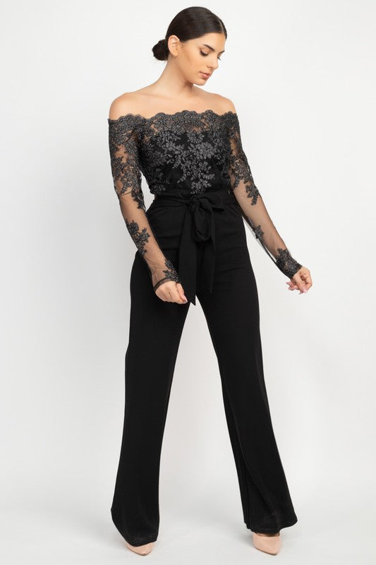 Adele Embroidered Lace Jumpsuit