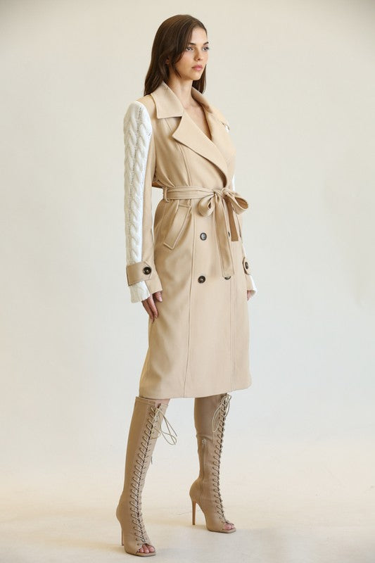 JAMIE TOUCH OF SWEATER TRENCH COAT