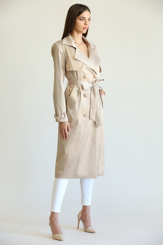 GISELLE TRENCH COAT -CHAMPAGNE