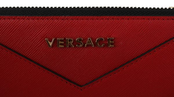VERSACE Zip Around Leather Wallet