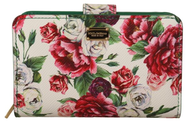 DOLCE & GABBANA Multicolor Floral Leather Bifold Continental Clutch Wallet