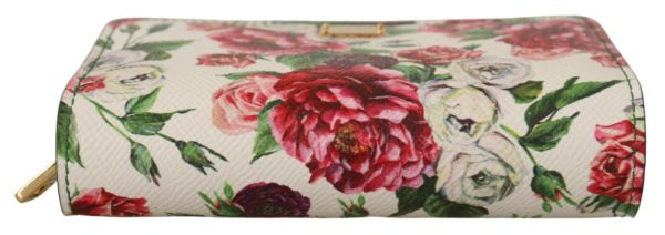 DOLCE & GABBANA Multicolor Floral Leather Bifold Continental Clutch Wallet