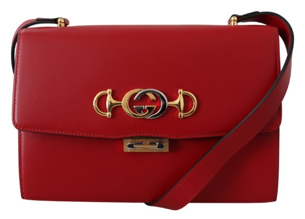 Gucci Red Leather Zumi Shoulder Bag