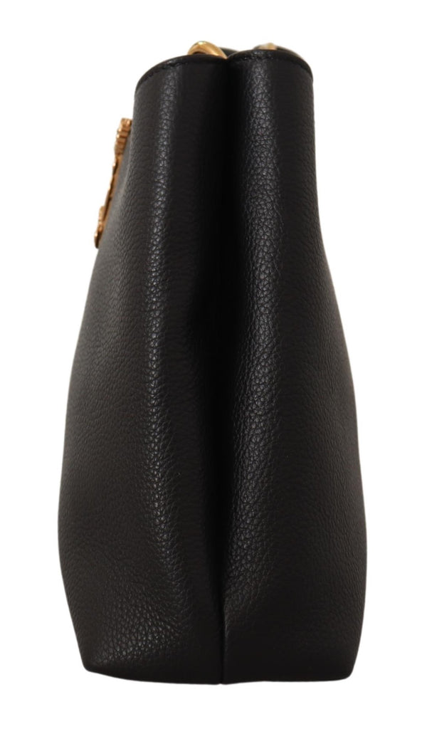 Versace Black Calf Leather Small Hobo Shoulder & Handbag