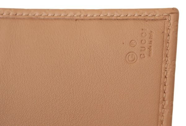 GUCCI Brown Leather Micro Guccissima Long Wallet