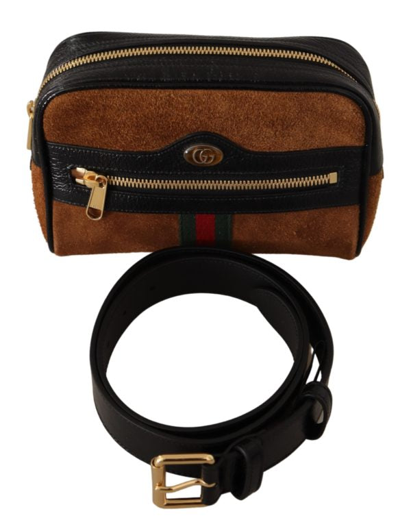 Gucci Brown Suede Leather Ophidia Small Belt Bag