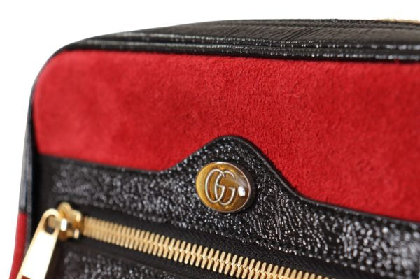 Gucci Hibiscus Red Suede Leather Ophidia Small Belt Bag