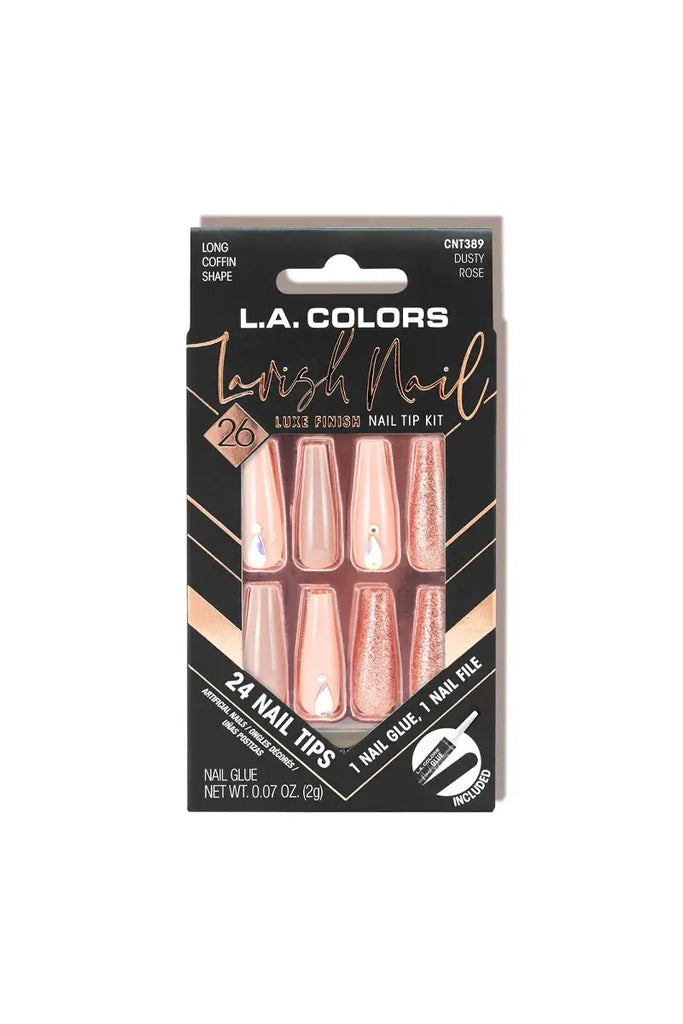 LA Colors Lavish Nail Tip Kit CNT389 Dusty Rose